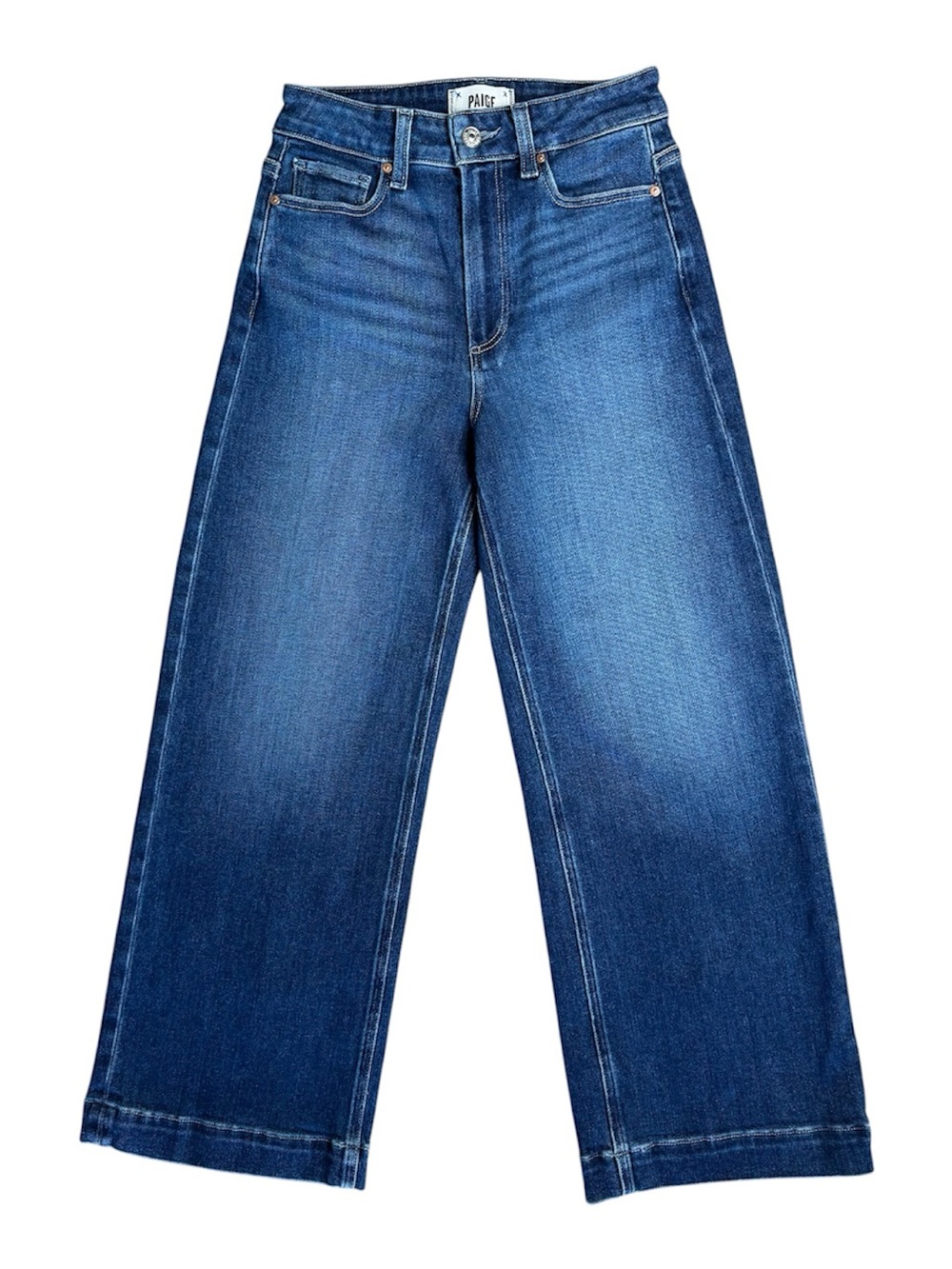 PAIGE ANESSA Women’s Blue Wide-Leg High-Rise Jeans - Picture 9 of 10